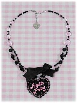 Angelic Pretty Polka Dot Love Heart Necklace