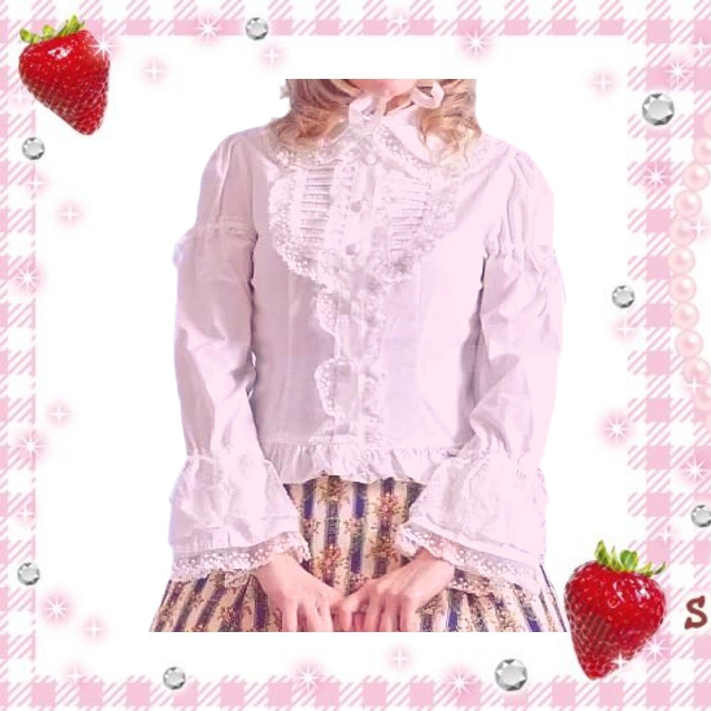 Bodyline - Francine Blouse / Polkadot Lace Ribbon Blous in pink