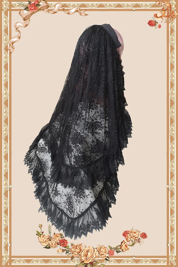 ✩ Infanta - Veil Double-layer Lace Headdress ✩