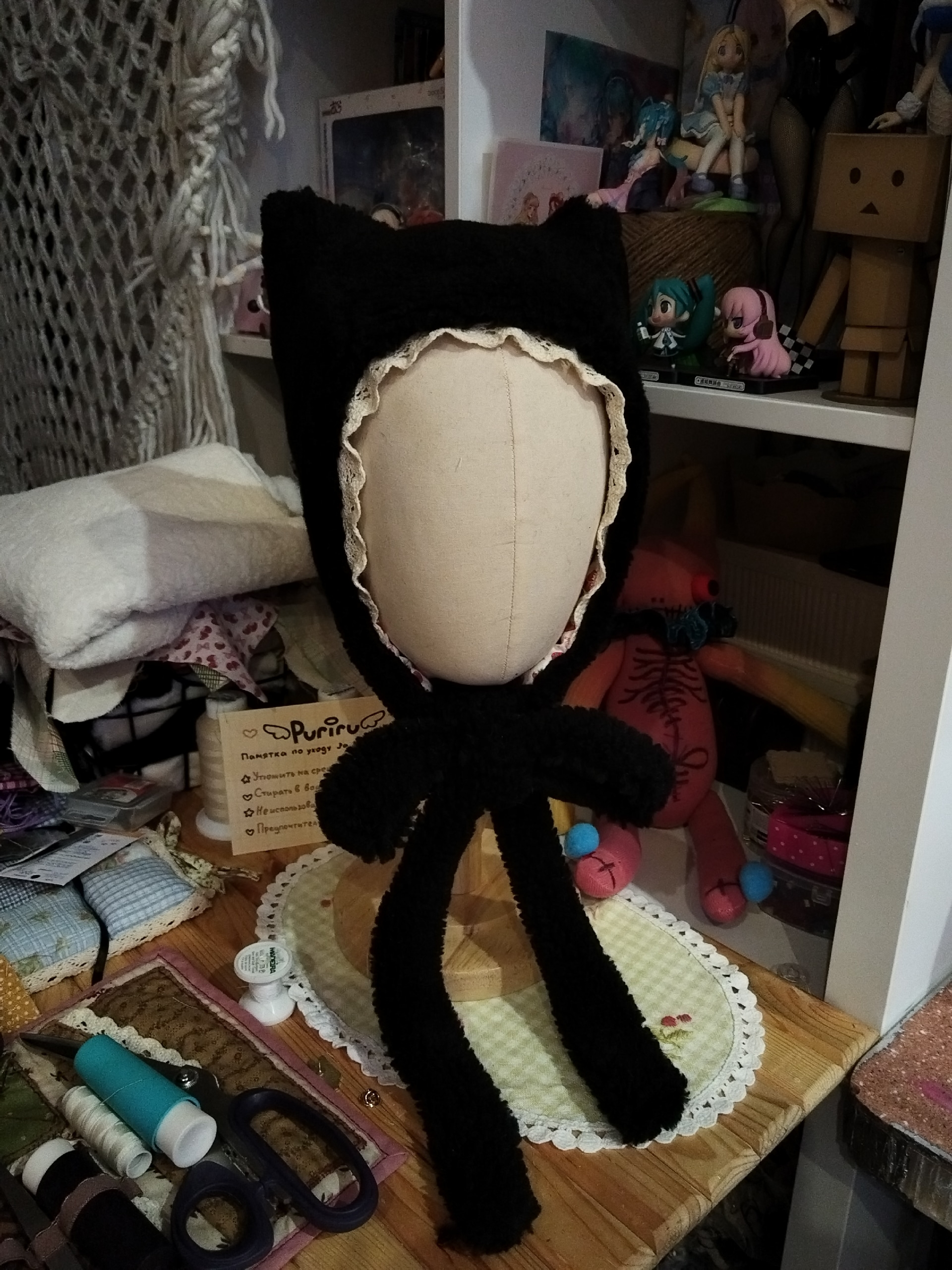 Puriru Black Sheep Cat Hat