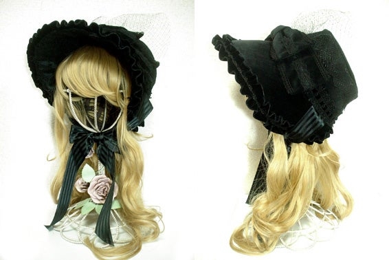 Ribbon Veil Bonnet (Antique Beast)