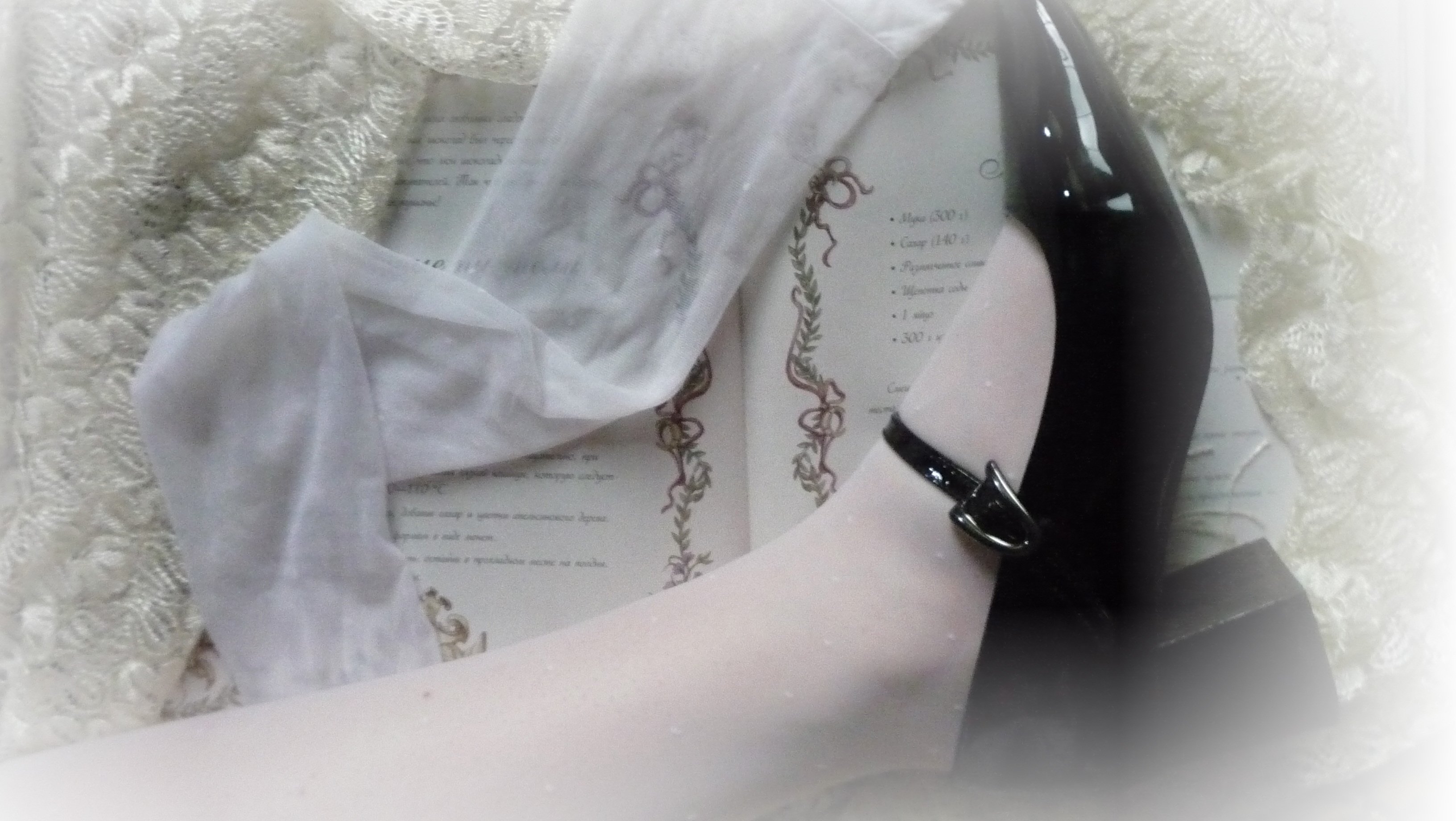 white polka-dot stockings.